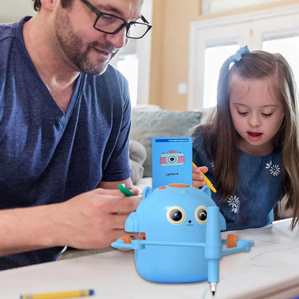 Drawing Robot for Kids Voice Interactive Educational Smart Art Painting Machine Montessori Painting Learning Toys Pink/Blue